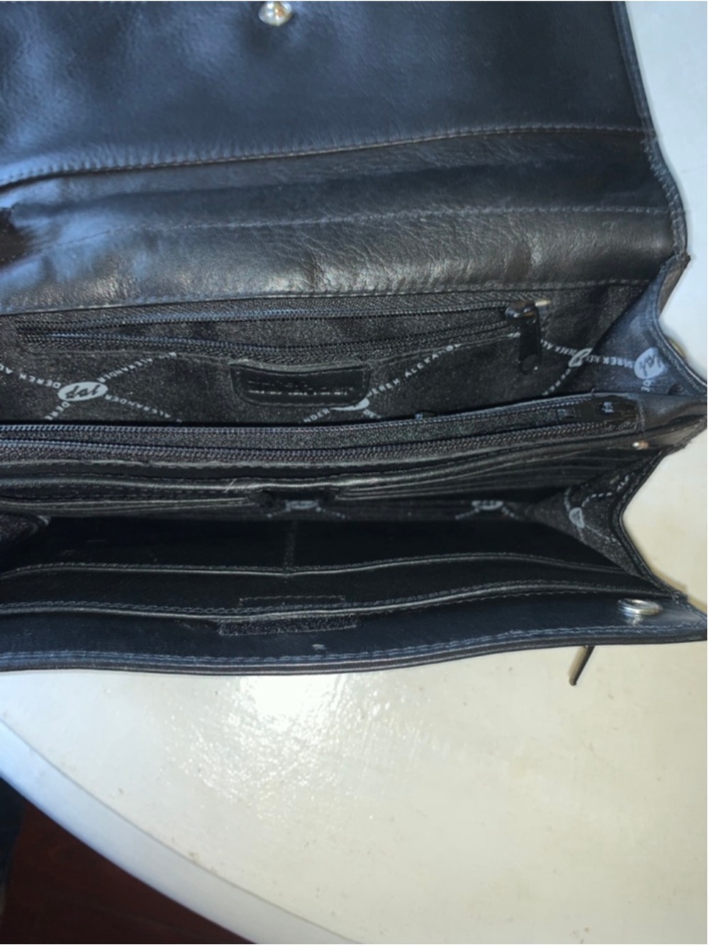 Women's Black Leather Clutch Wristlet Derek Alexander - Picture 10 of 11